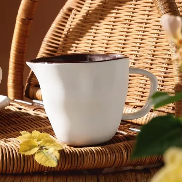 Wholesale Porcelain Dinner Sets, White & Brown Crockery-4