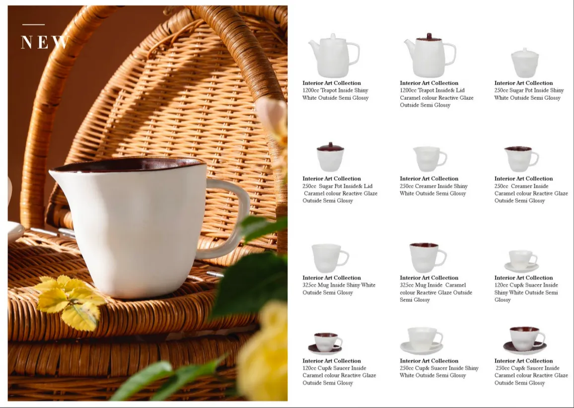 Wholesale Porcelain Dinner Sets, White & Brown Crockery-7