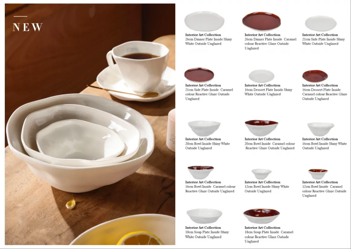 Wholesale Porcelain Dinner Sets, White & Brown Crockery-8