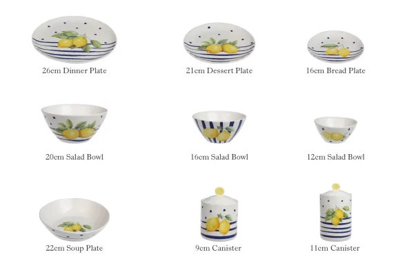 Lemon Pattern Bulk Dinner Plates Wholesale Serving Plates-2