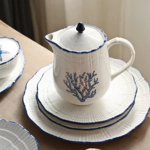 LovingHome Bulk Tea Cup Sets, Ceramic Mug, Teapot, Milk Jug-2