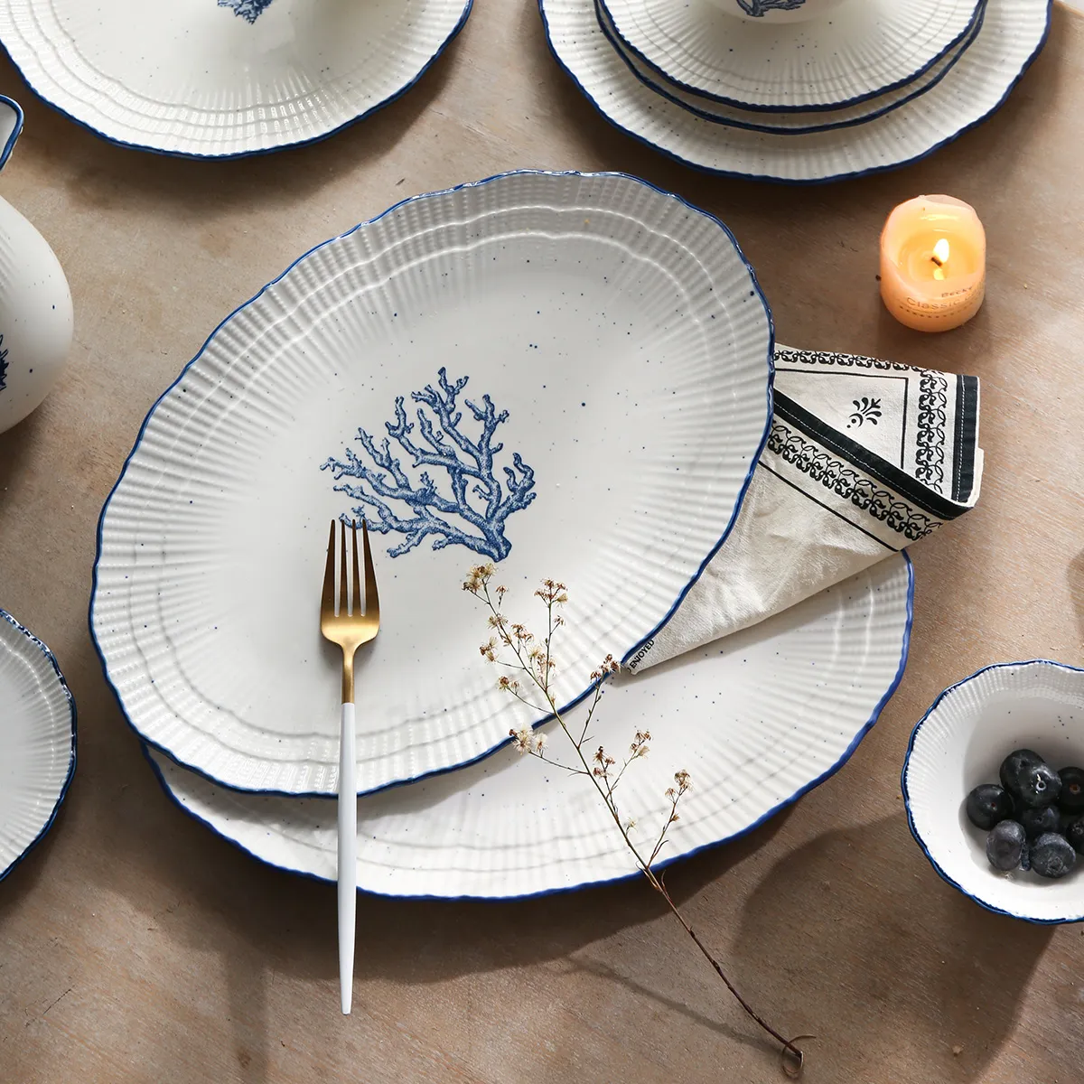 Restaurant Supply Dinner Plates, Ocean Elements Plates Bulk-4