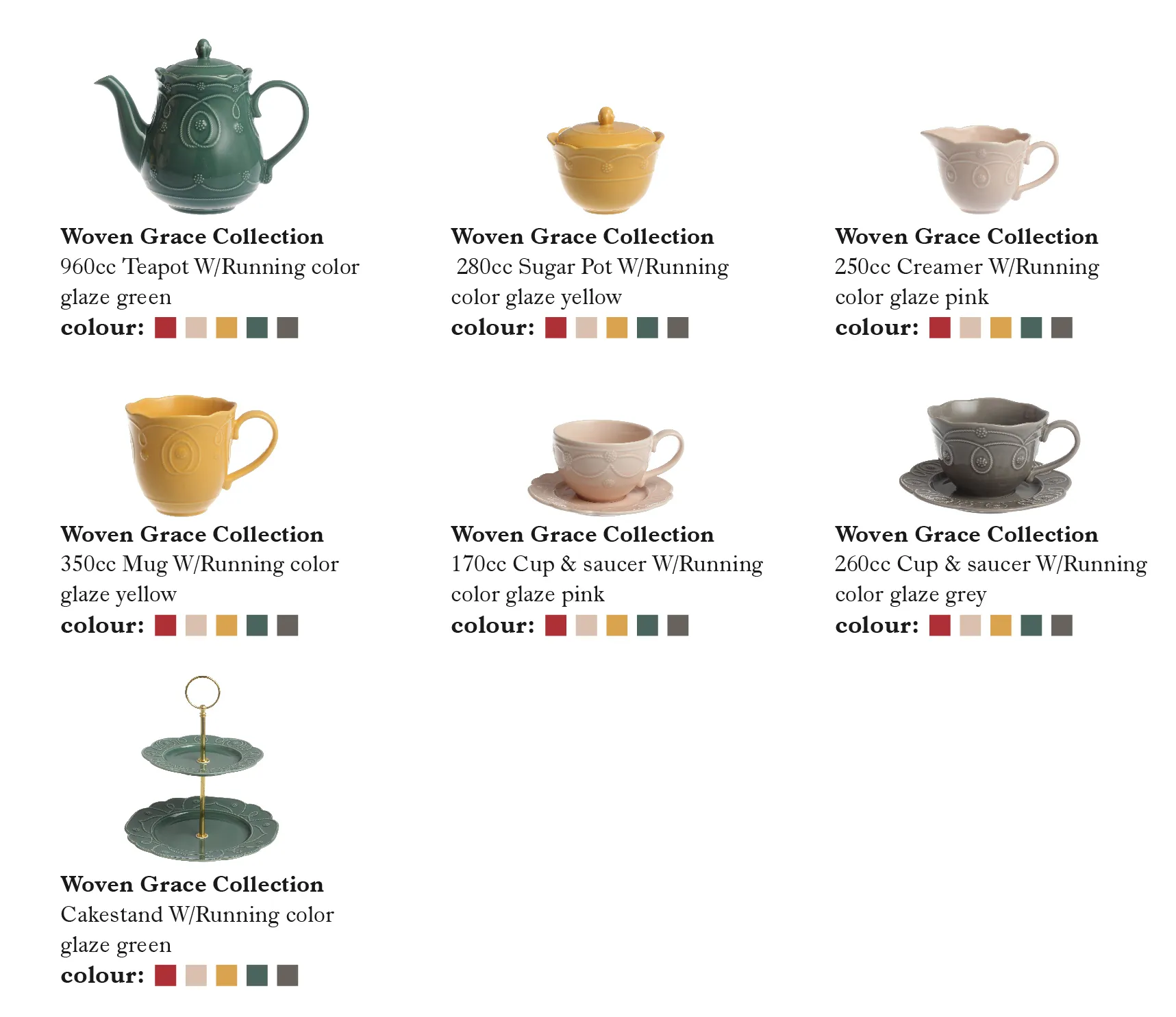 Bright Color Gift Dinnerware Wholesale with Embossed Design-11