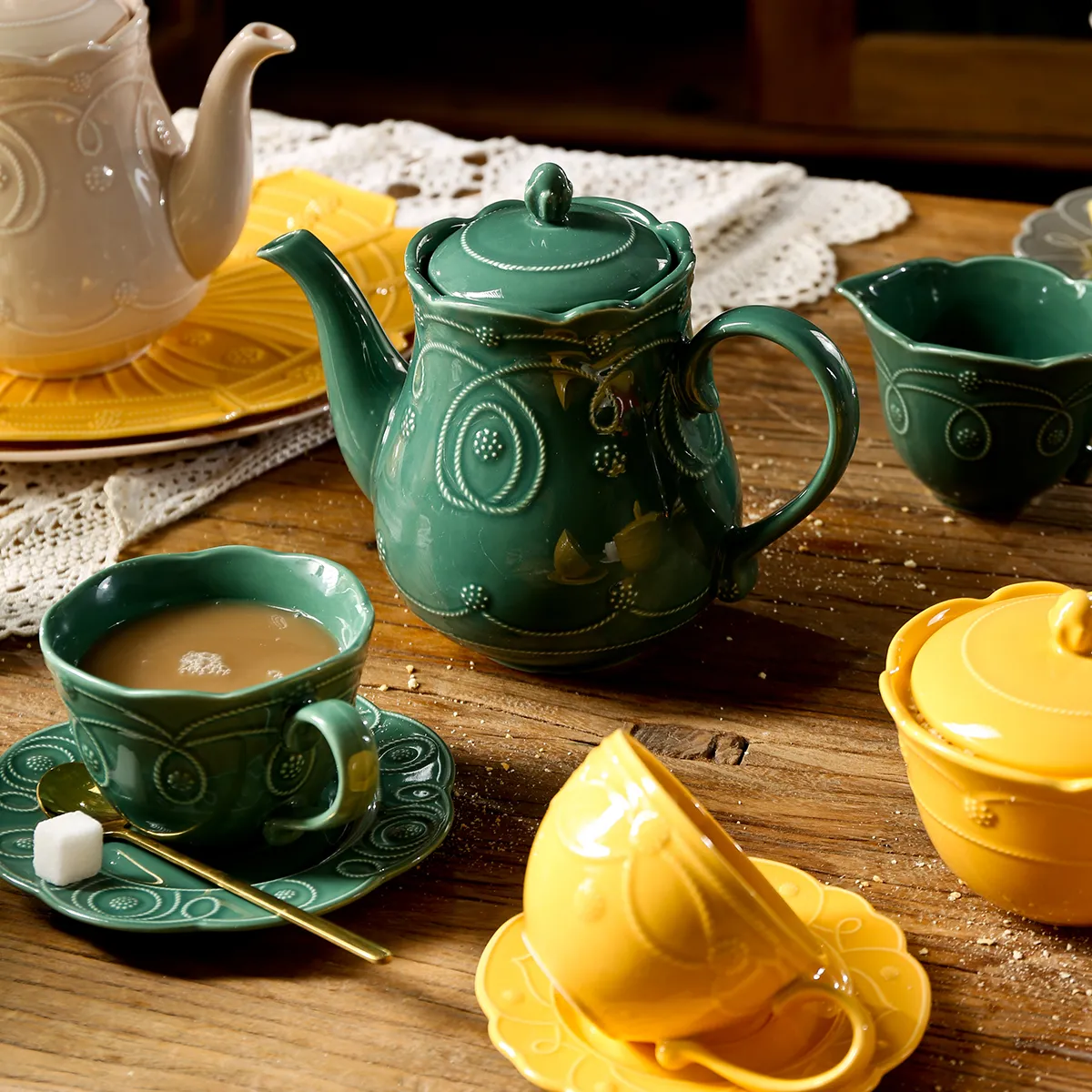 Bright Color Gift Dinnerware Wholesale with Embossed Design-8