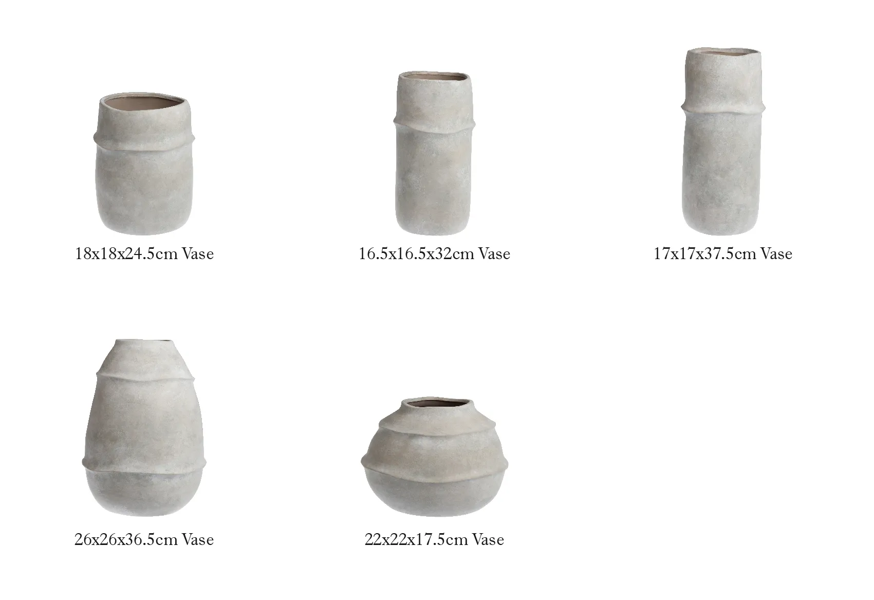 Vases à fleurs en ciment texturé vendus en gros, ensemble de vases minimalistes - 7