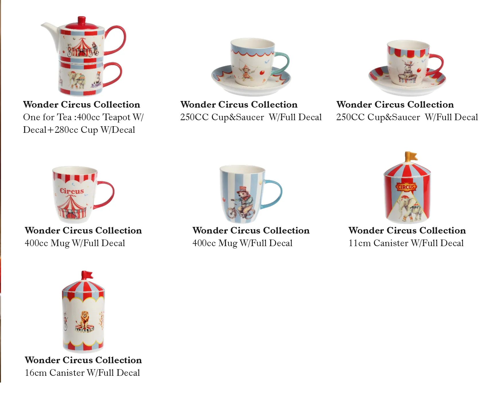 Circus-Themed Colored Tableware Wholesale Complete Sets-10