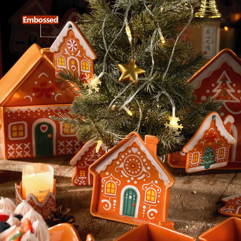 Embossed Dinnerware Sets Wholesale With Gingerbread Design-2