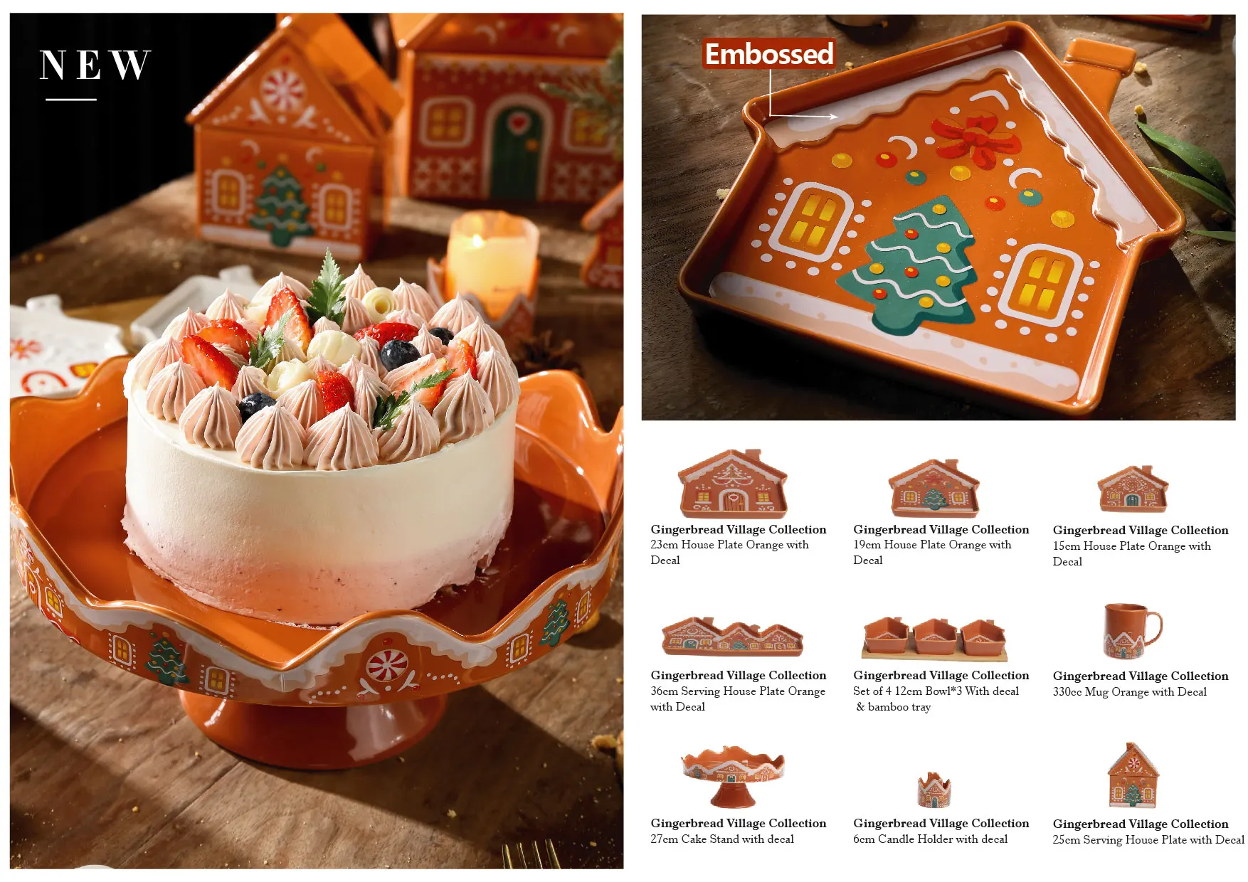 Embossed Dinnerware Sets Wholesale With Gingerbread Design-3
