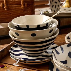 Factory Wholesale Ceramic Bowls With Nordic-Style Patterns-1