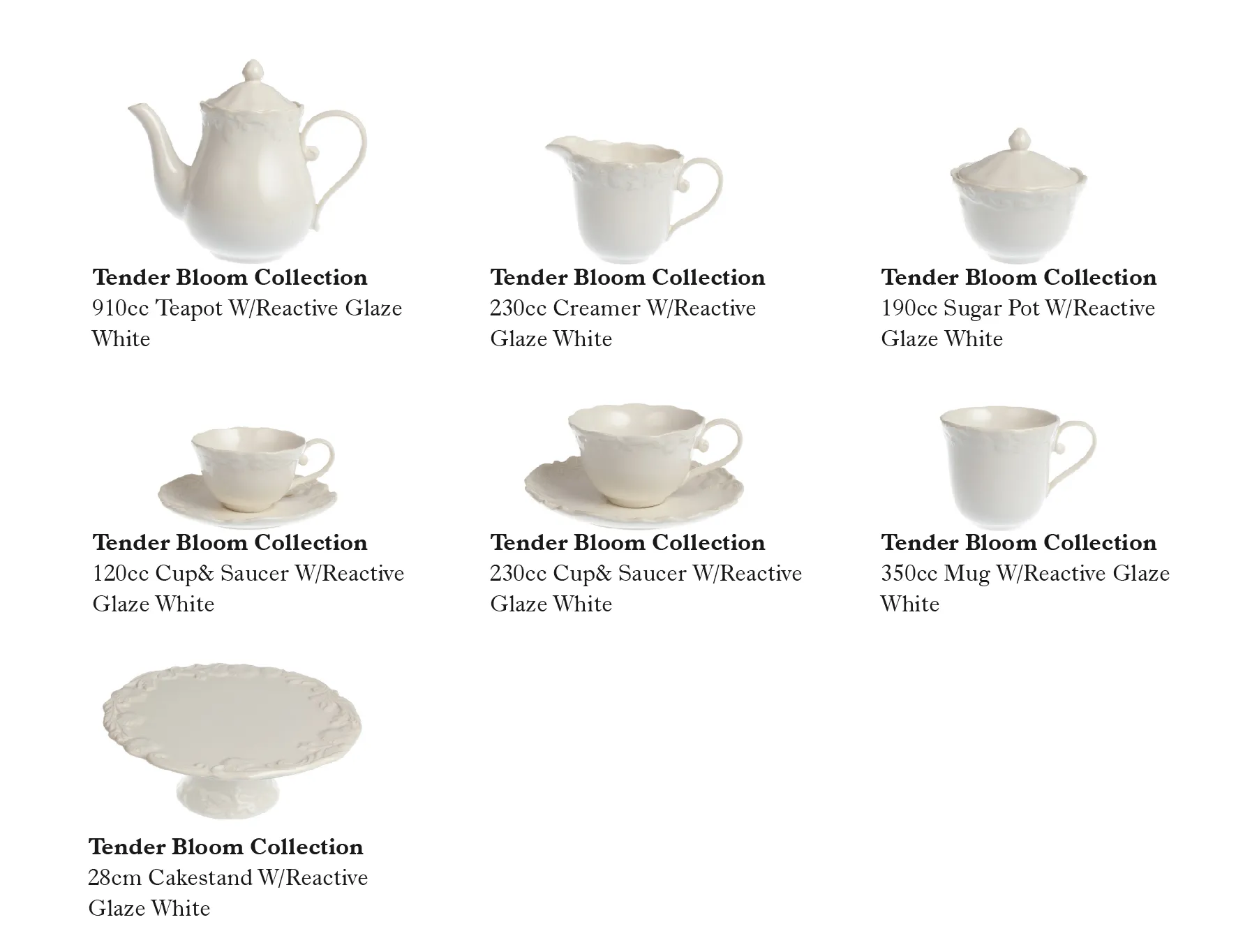 Floral Relief Wholesale Wedding Dinnerware Crockery Sets-9