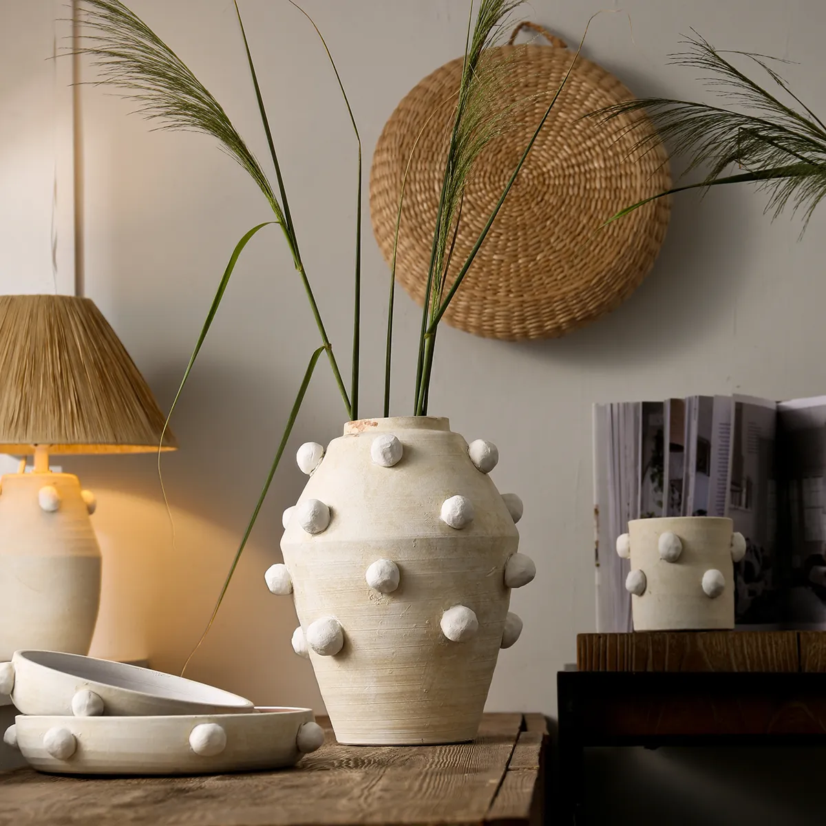 Vases à fleurs artisanaux avec motif sphérique - 5