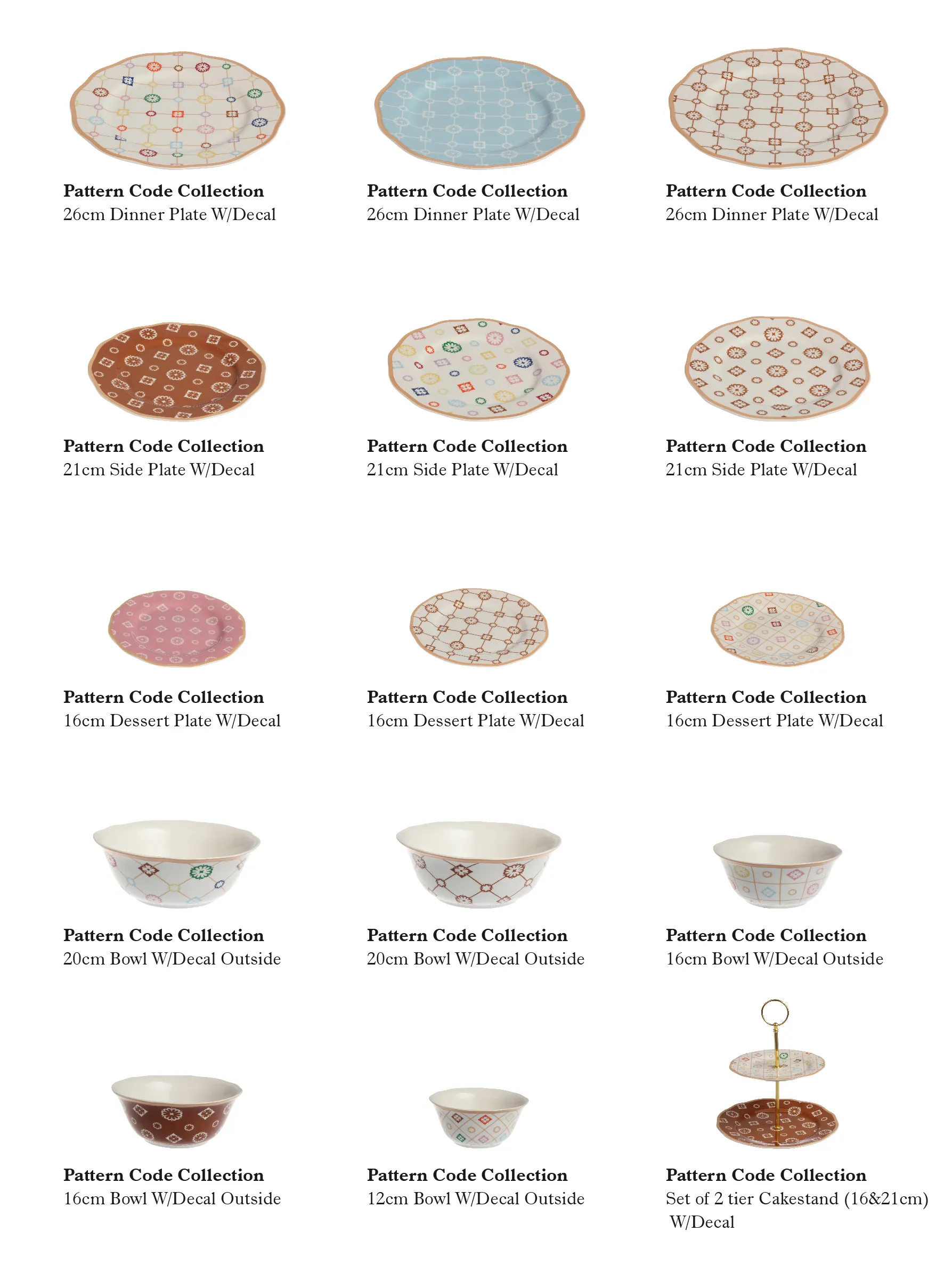 Luxury Bulk Premium Tableware Set with Floral Geometric Pattern-14