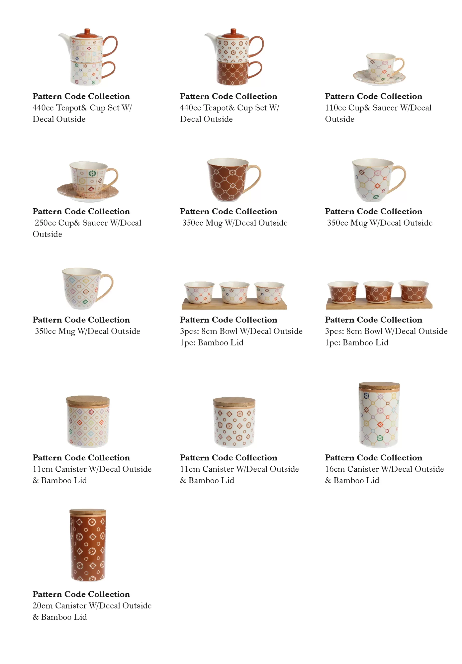 Luxury Bulk Premium Tableware Set with Floral Geometric Pattern-15