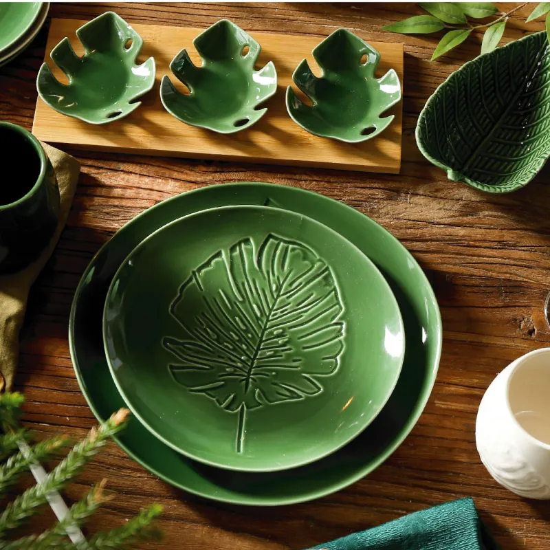 Natural Leaf Shape Porcelain Dinnerware Wholesale Supply-4