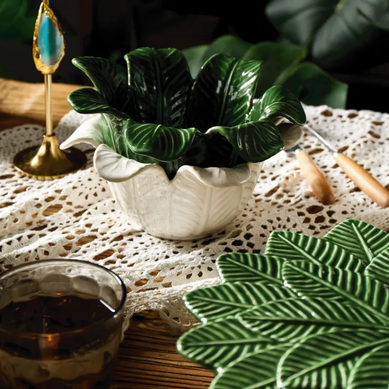 Natural Leaf Shape Porcelain Dinnerware Wholesale Supply-5