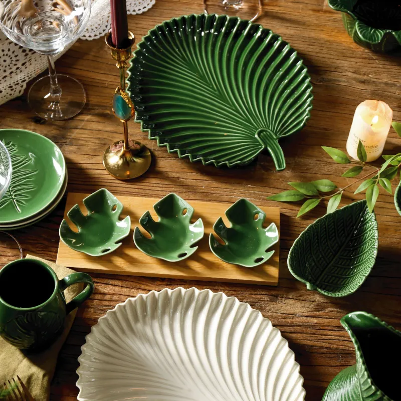 Natural Leaf Shape Porcelain Dinnerware Wholesale Supply-9