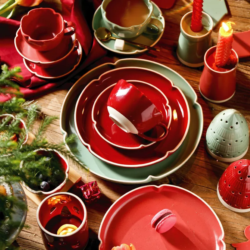 New Design Wholesale Serveware, Christmas Plate Bowl Cup Set-1