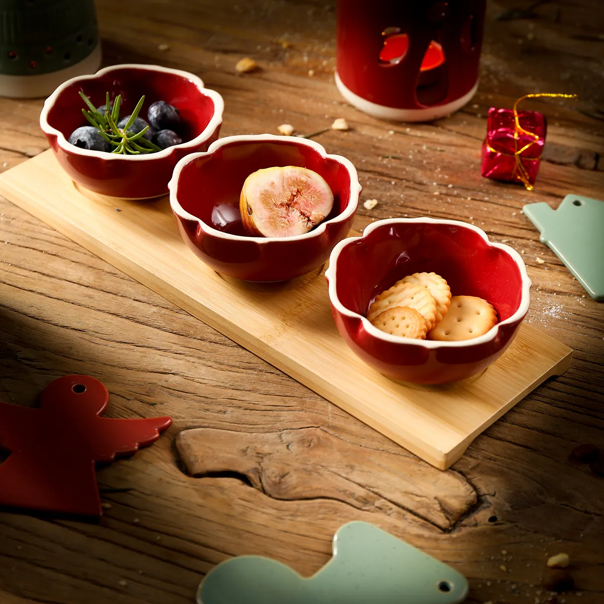 New Design Wholesale Serveware, Christmas Plate Bowl Cup Set-10