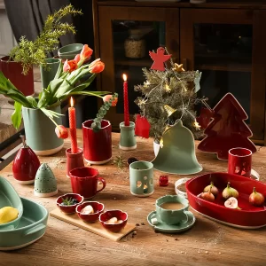 New Design Wholesale Serveware, Christmas Plate Bowl Cup Set-15