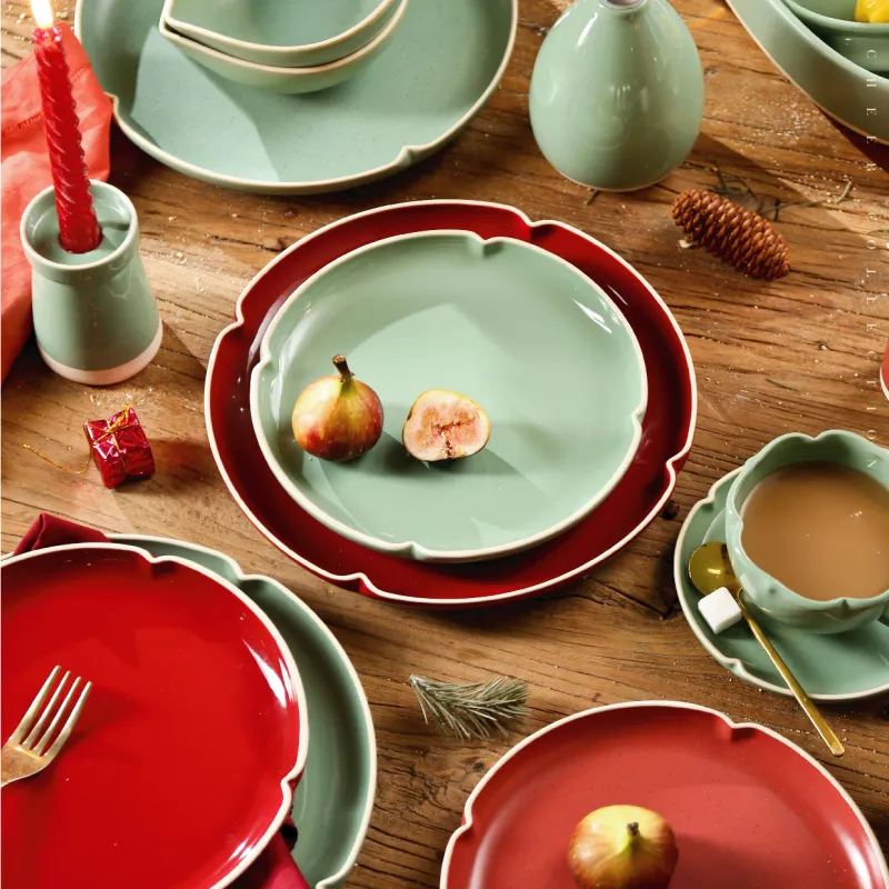 New Design Wholesale Serveware, Christmas Plate Bowl Cup Set-4