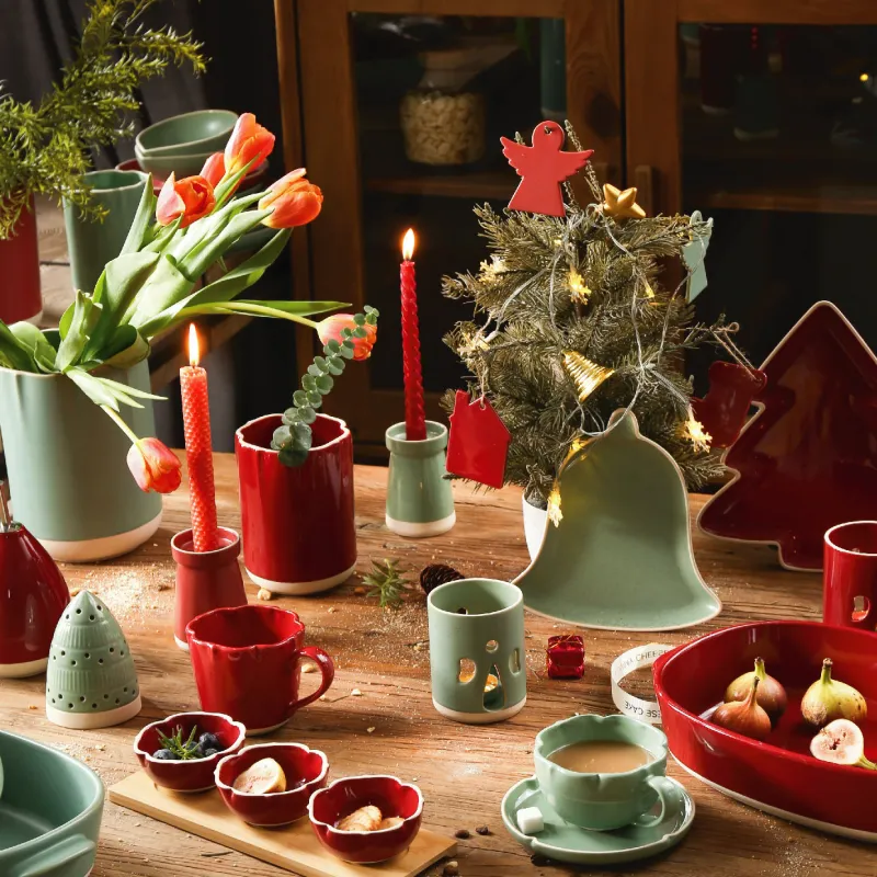 New Design Wholesale Serveware, Christmas Plate Bowl Cup Set-9