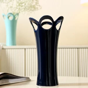 Tall Flower Vases Bulk, Artistic Cut-Out Design Ceramic Vase-2