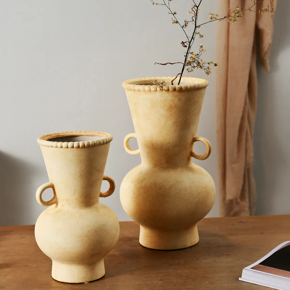 Vases décoratifs en terre cuite en gros, vases floraux artisanaux-4
