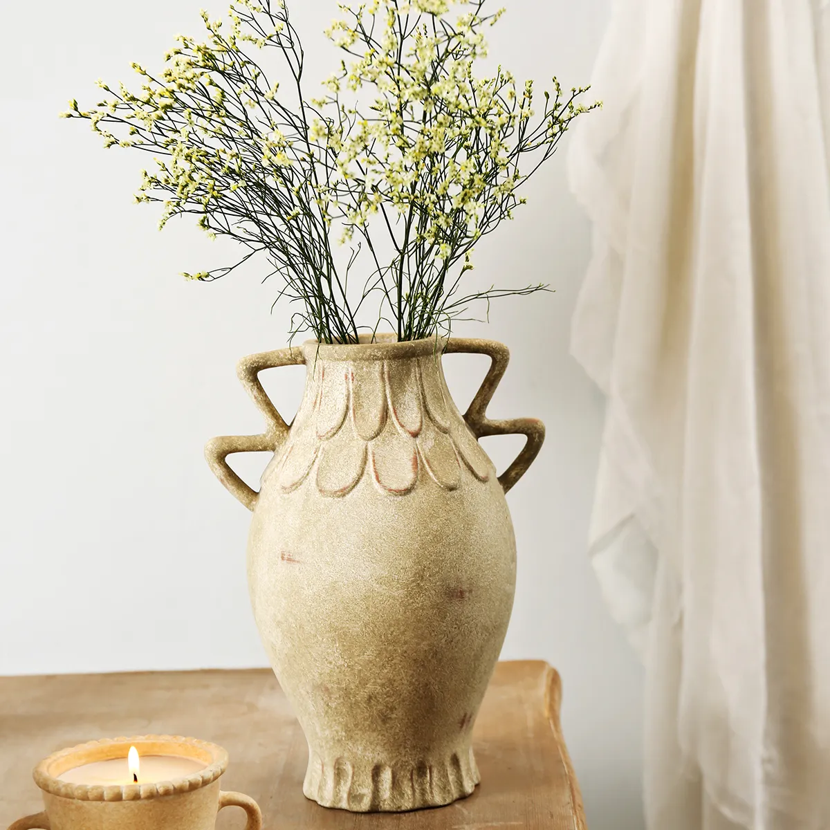 Vases décoratifs en terre cuite en gros, vases floraux artisanaux-6