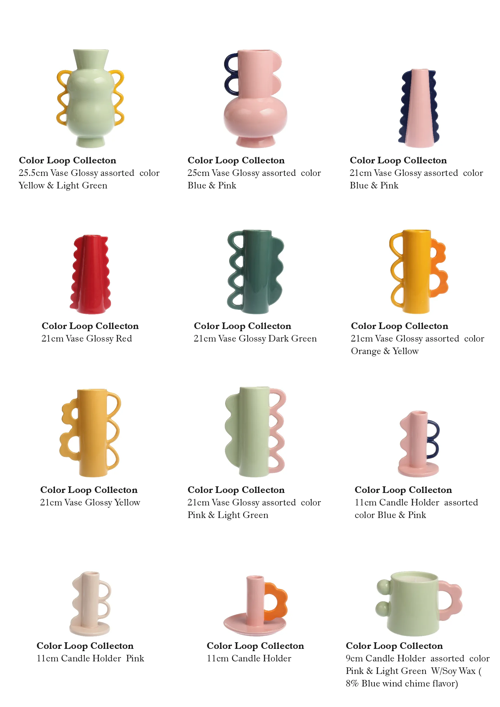 Uniquely Shaped Wholesale Flower Vase with Spiral Handles-9