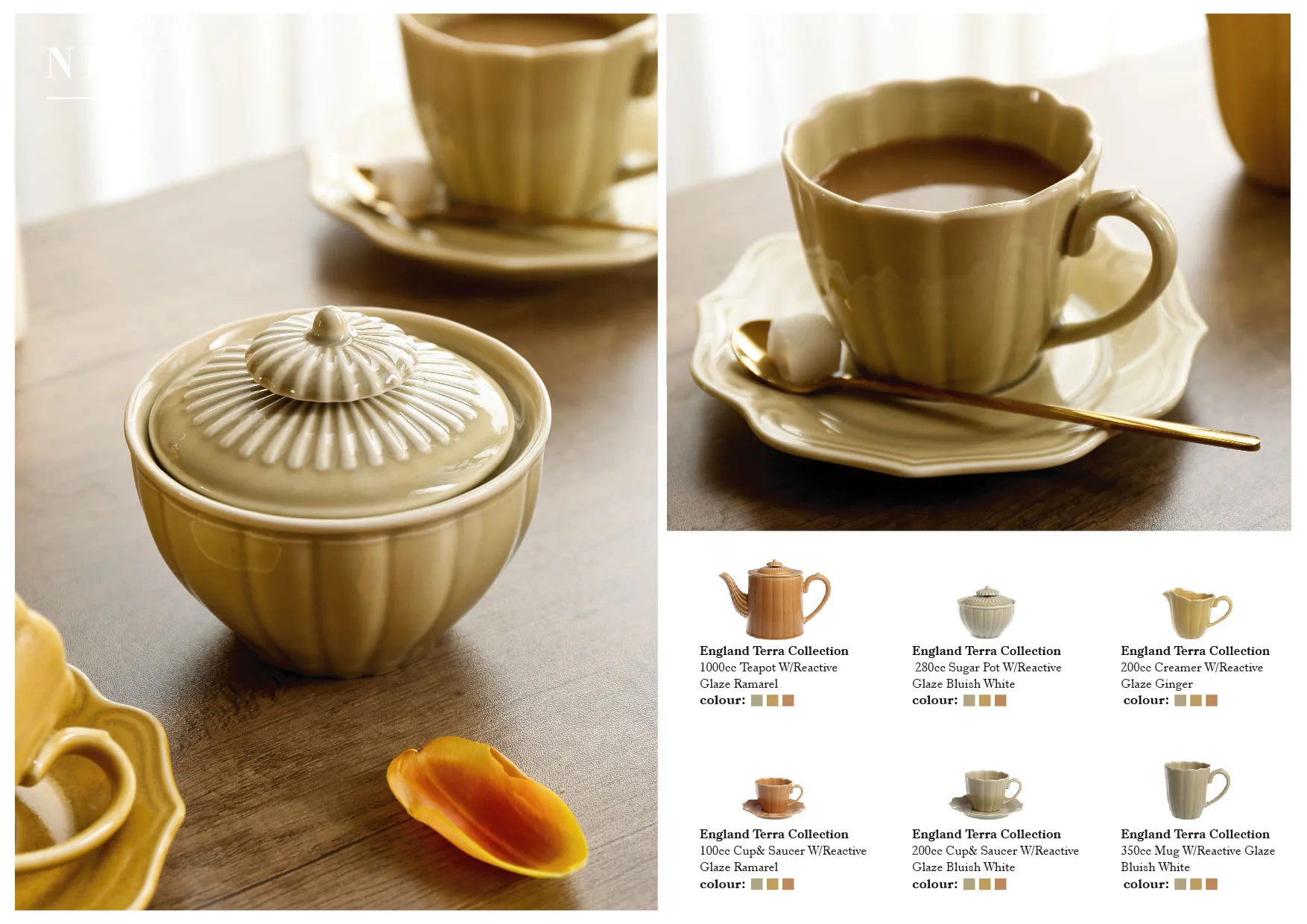 Warm Hue Wholesale Ceramic Crockery Set With Wavy Edges-6