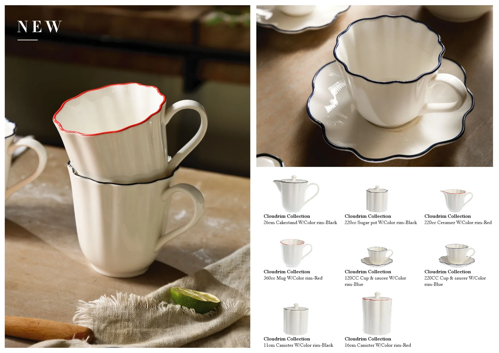 Wholesale Bulk White Dinnerware With Stylish Color Wavy Edge-7