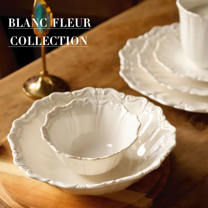 Wholesale White Dinnerware Set, Flower Shape Crockery Supply-5