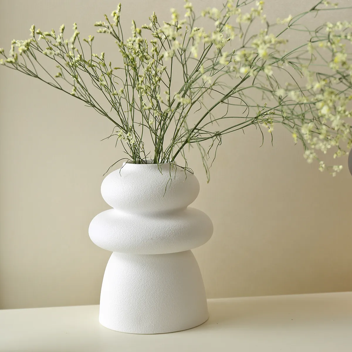 Ceramic Home Decor Vases Wholesale, Stacked Ring Design-2