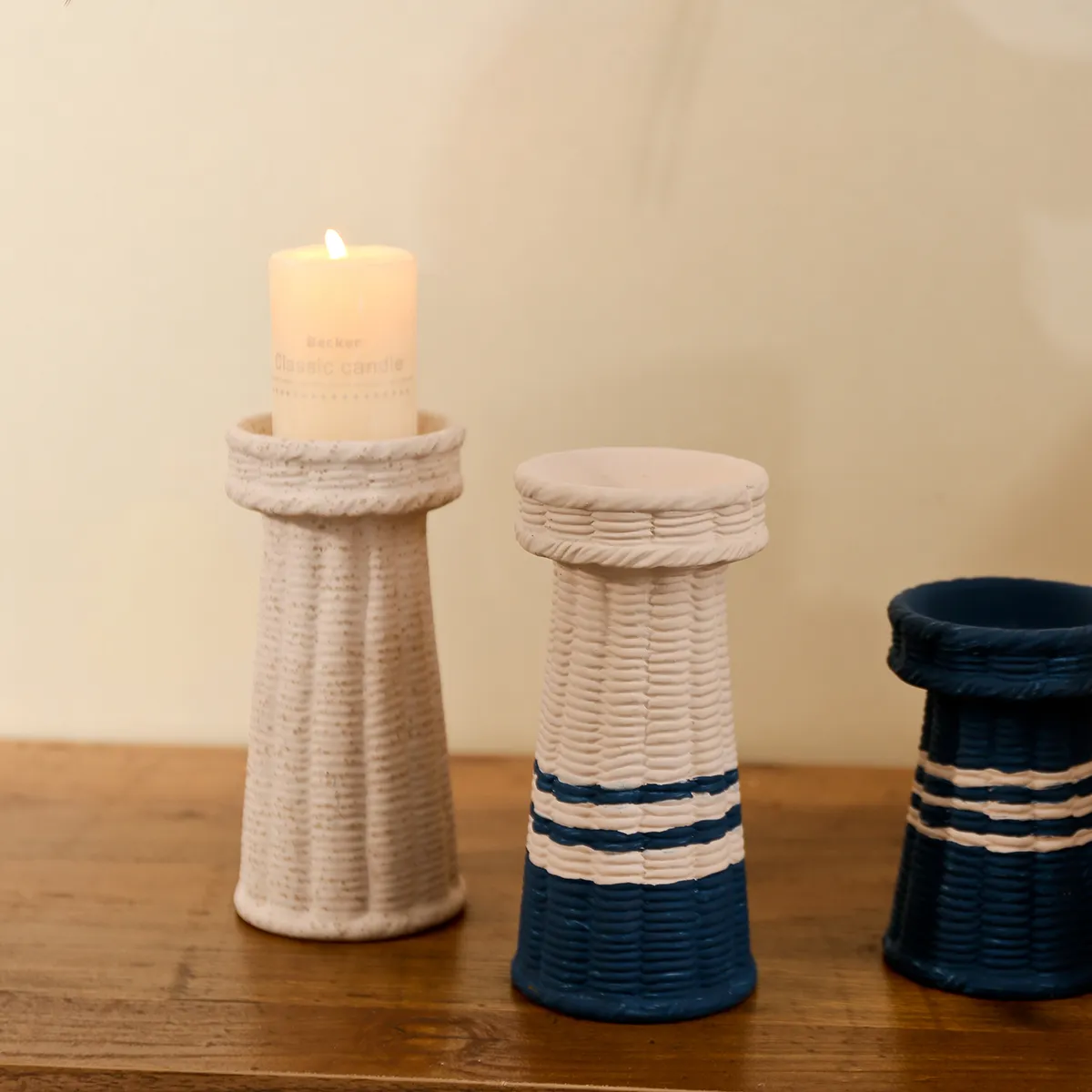 Clay Pillar Candle Stands Wholesale With Minimalist Design-2