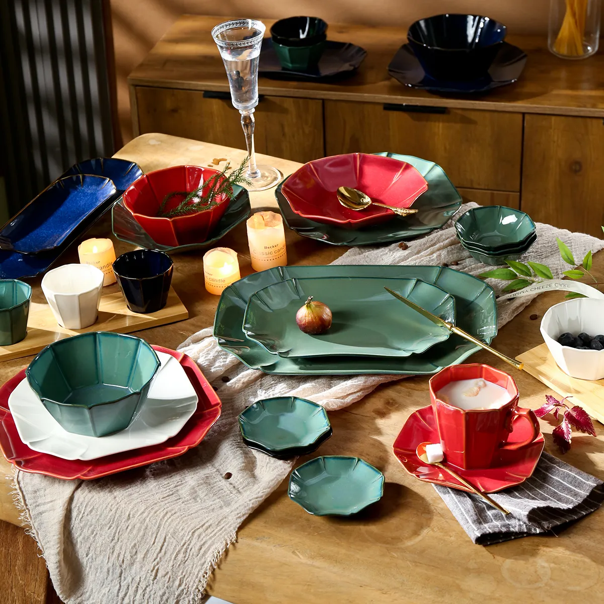 Fine Dining Dinnerware Wholesale, High-Saturation Color Set-1