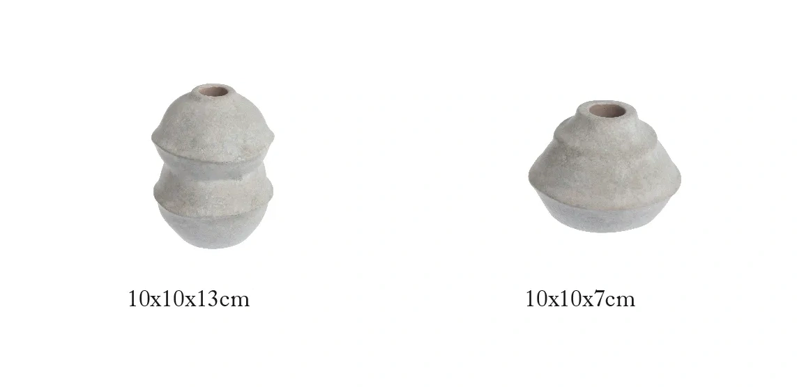 Matte Gray Ceramic Wholesale Candle Holders With 2 Sizes-3