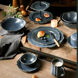 Reaktive Glasur Deep Blue Hotel Geschirr Großhandel Lieferung-1