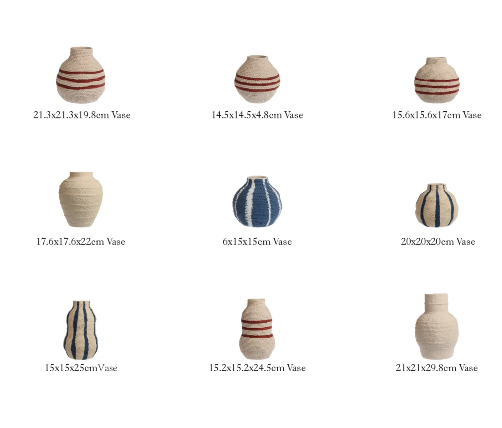 Rope-Woven Texture Bulk Flower Vases with Multiple Sizes-6