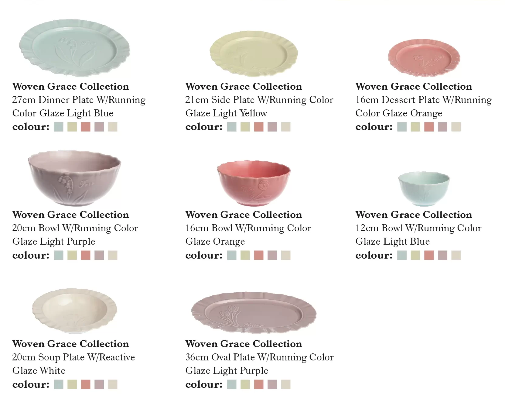 Soft Color Elegant Dinnerware Wholesale with Tulip Pattern-10