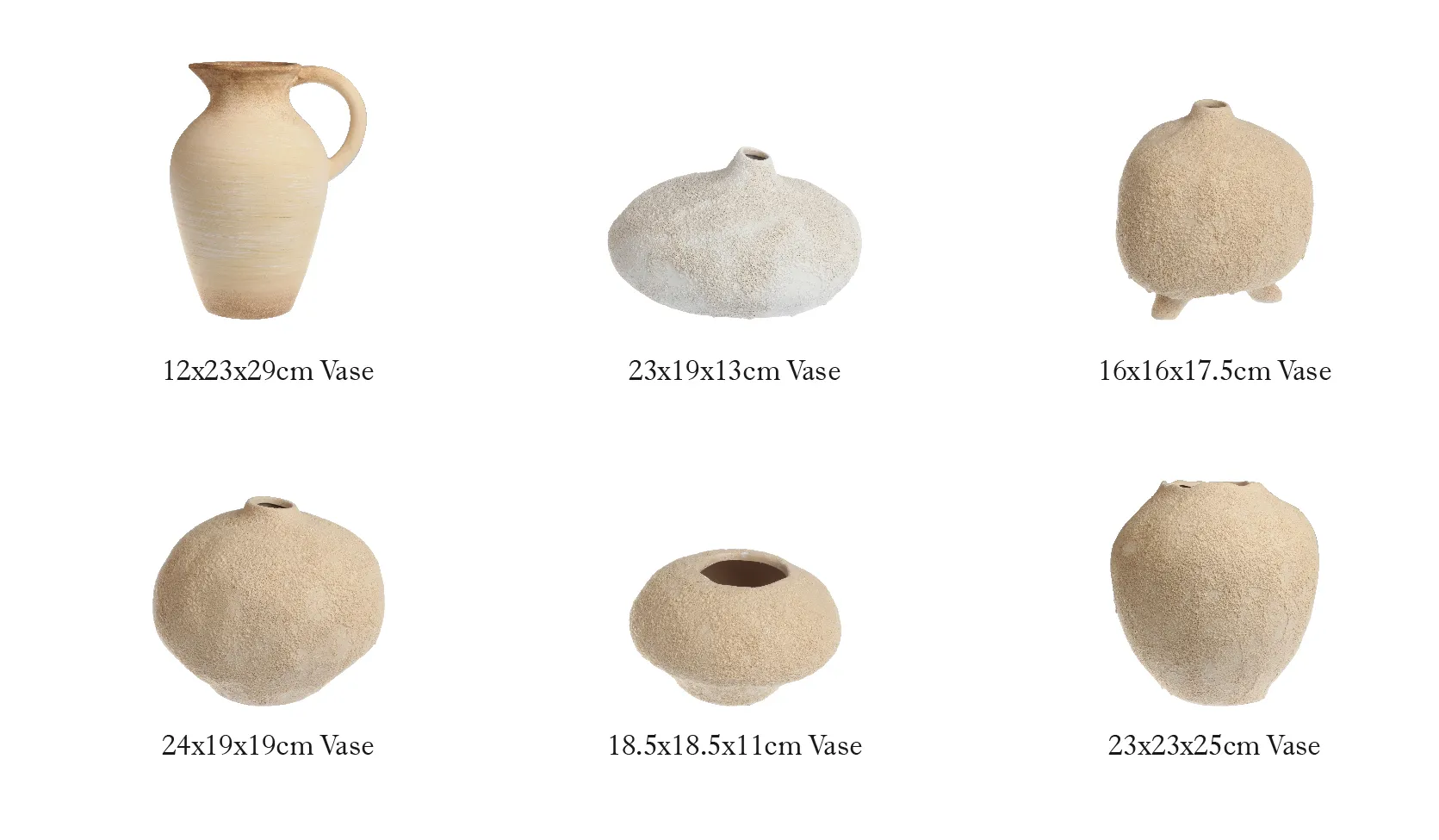 Wabi-Sabi Style Low Ceramic Vases Bulk with Rough Texture-10