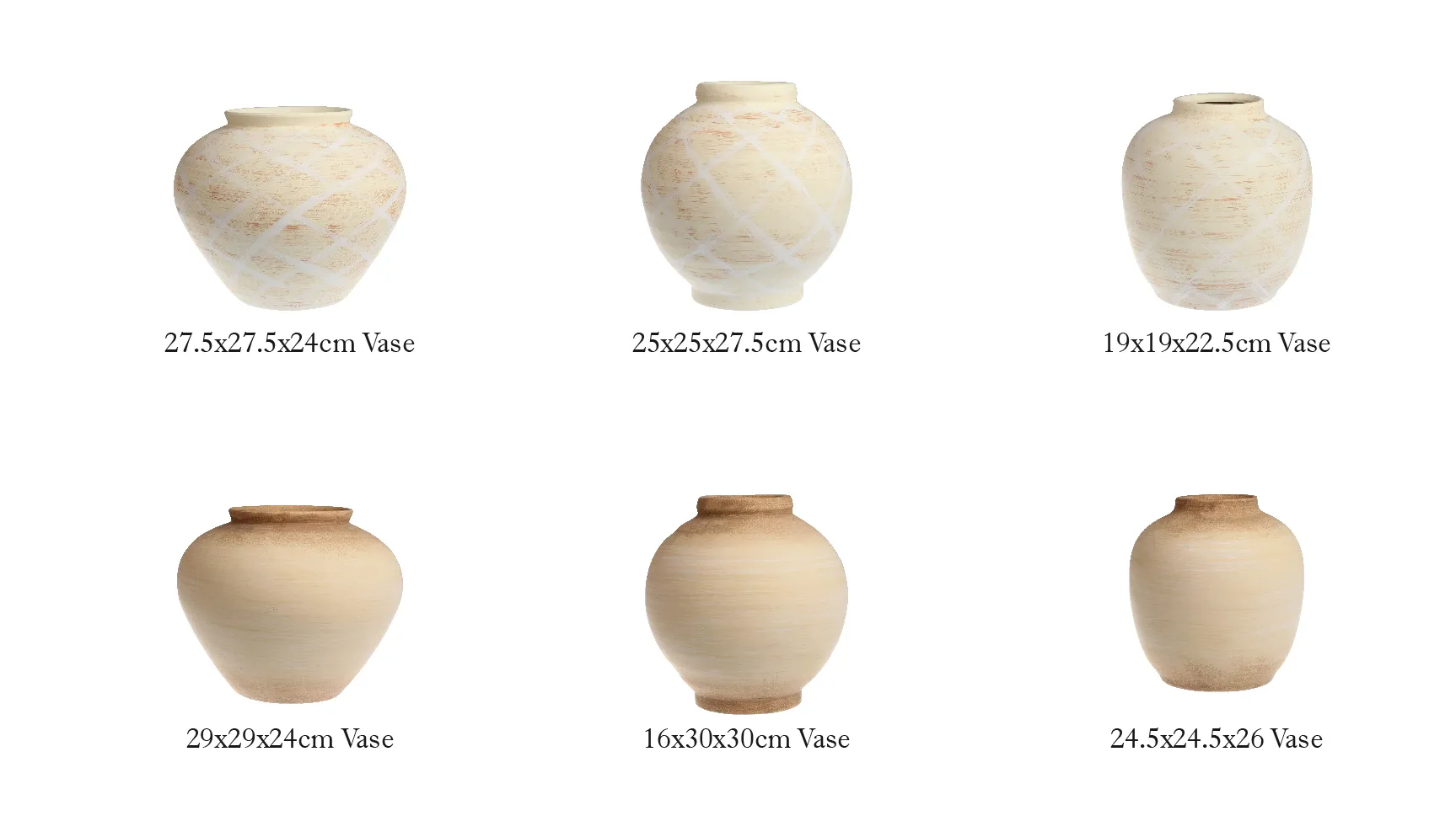 Wabi-Sabi Style Low Ceramic Vases Bulk with Rough Texture-9