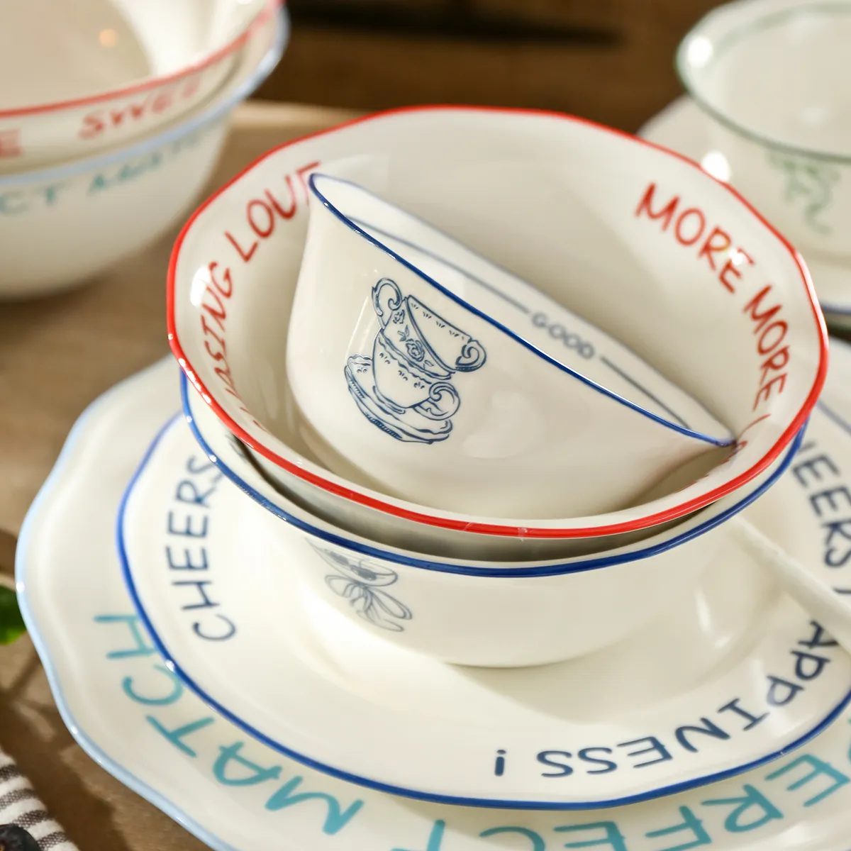 Wholesale White Porcelain Dinnerware with Heartwarming Note-10