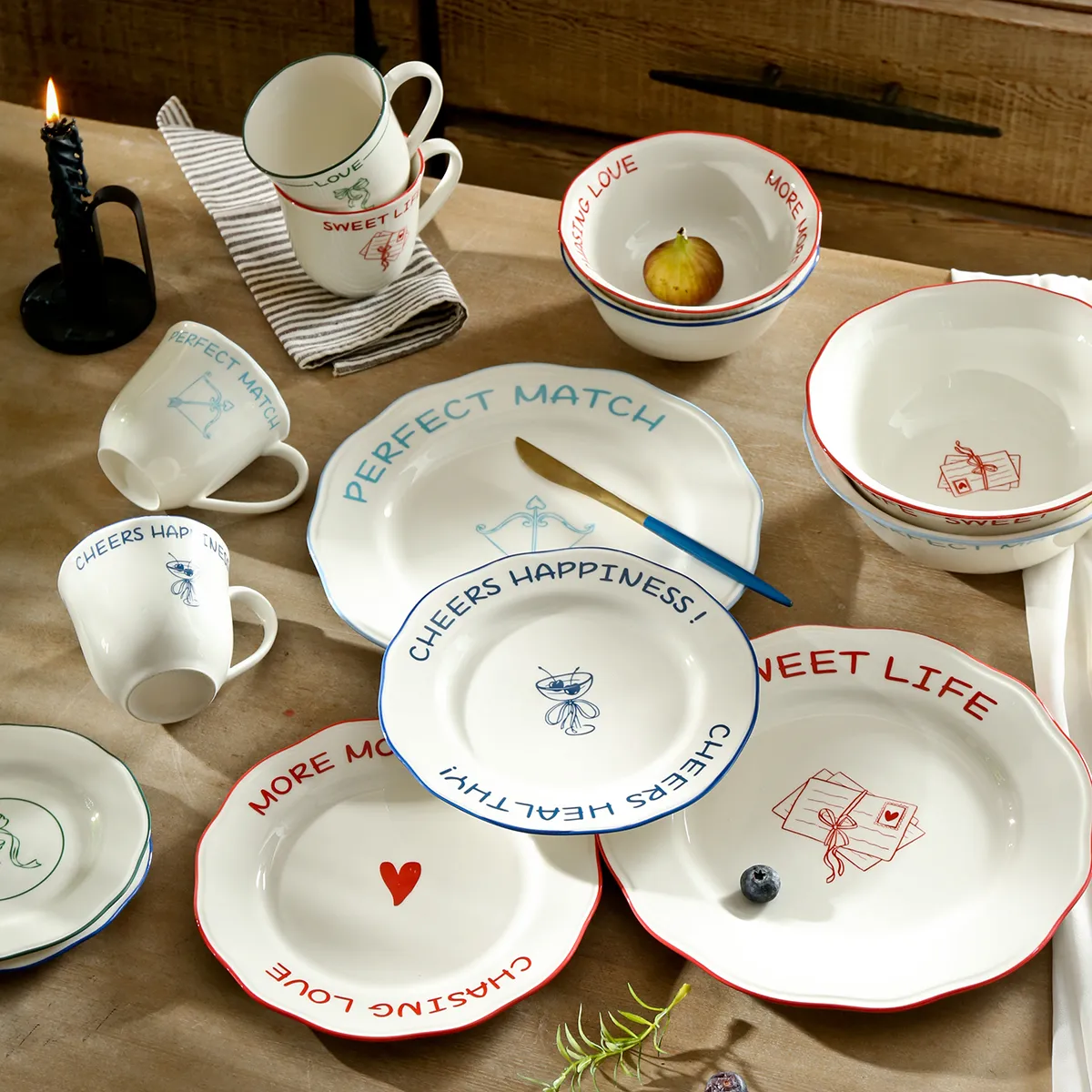 Wholesale White Porcelain Dinnerware with Heartwarming Note-3
