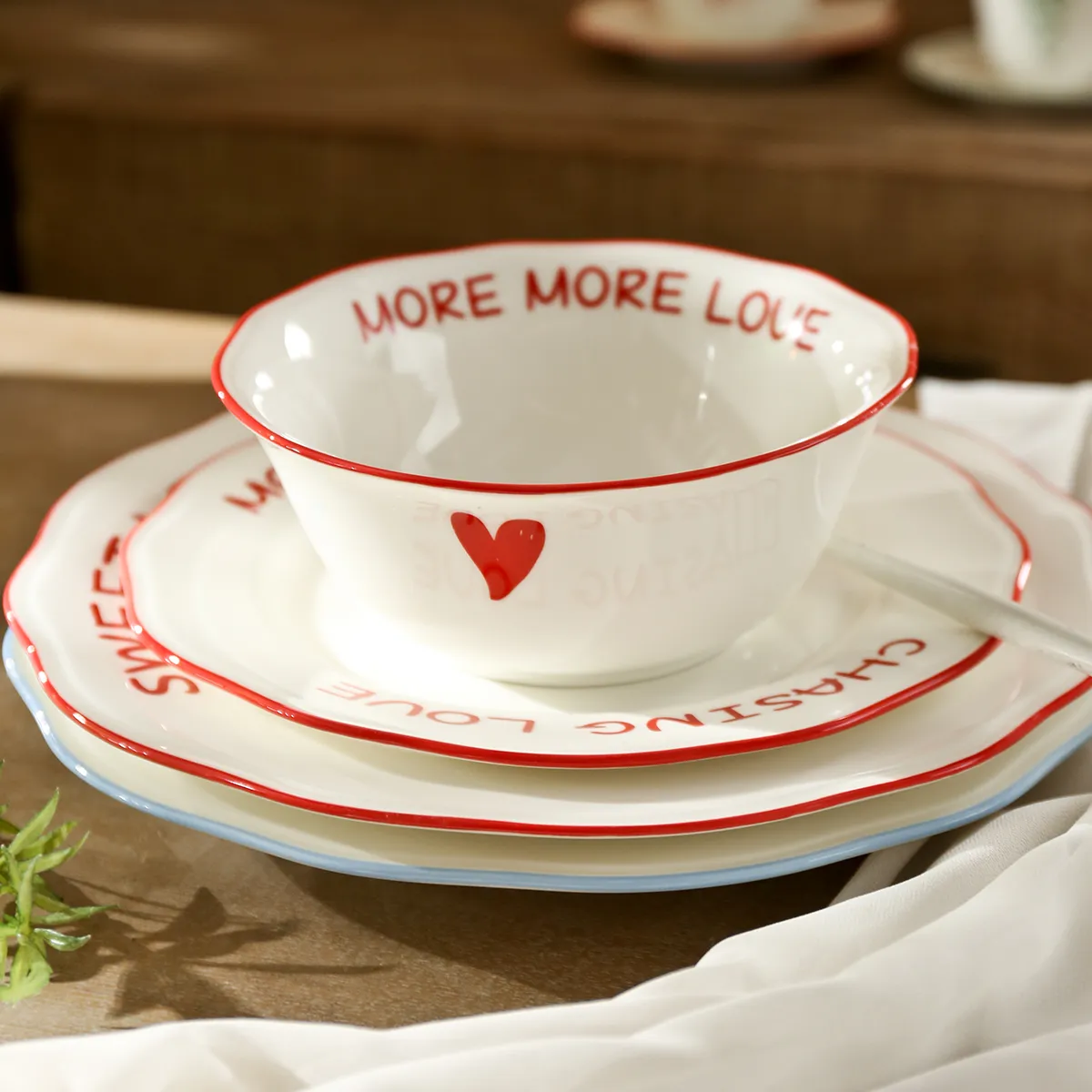 Wholesale White Porcelain Dinnerware with Heartwarming Note-5