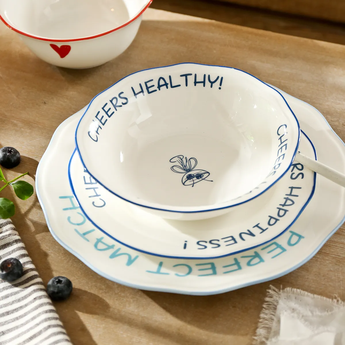 Wholesale White Porcelain Dinnerware with Heartwarming Note-9