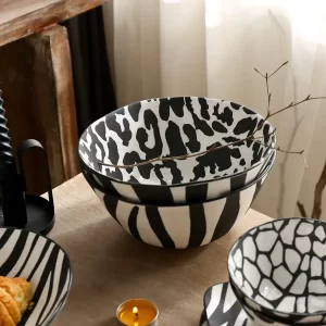 Stylish Ceramic Salad Bowls Wholesale With Wildlife Prints-1