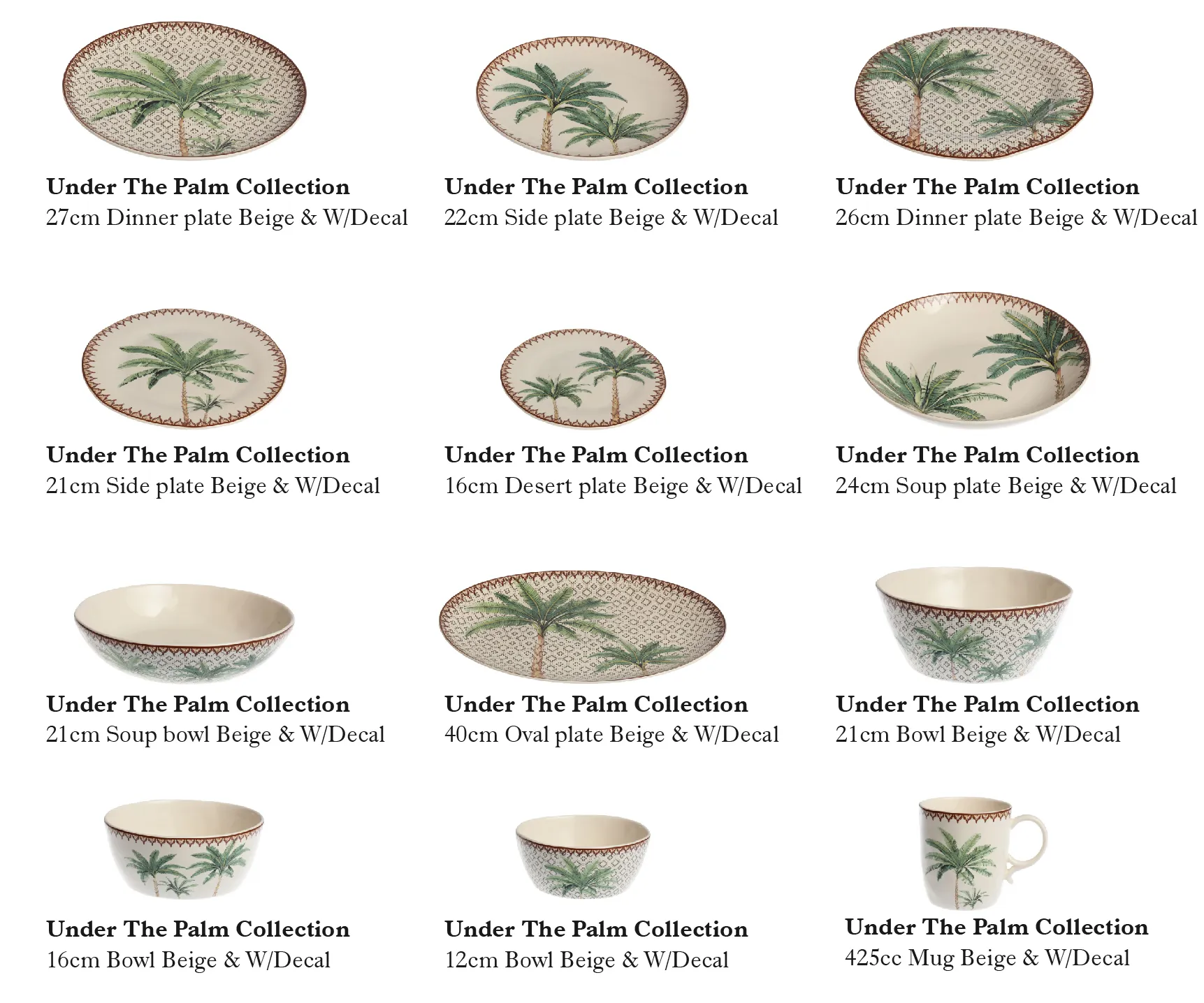 Tropical Palm Tree Ceramic Crockery Wholesale for Restaurant-10