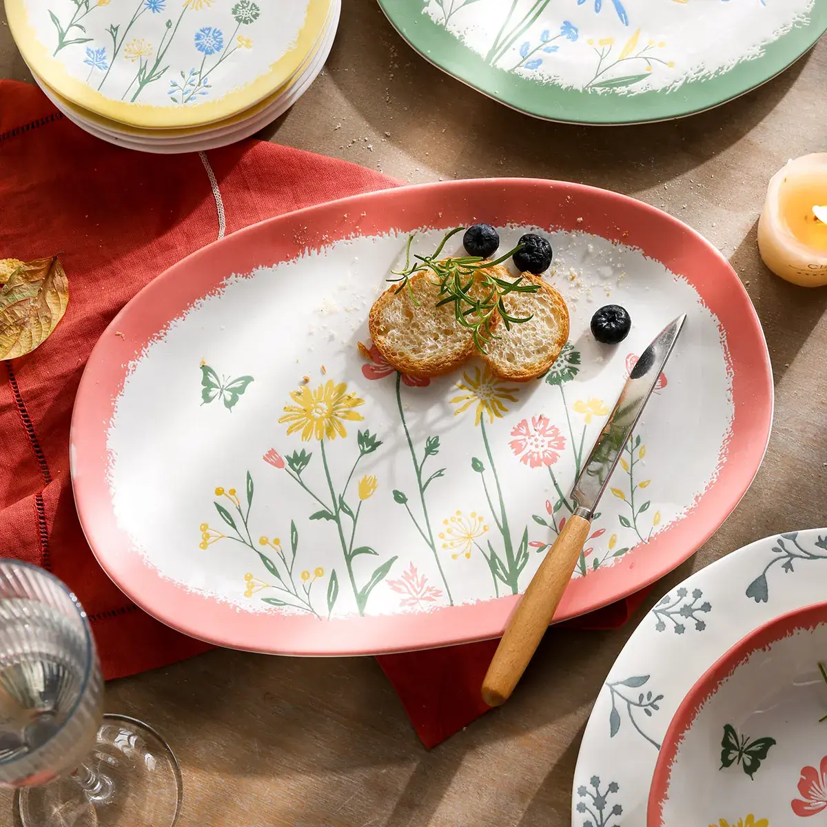 Soft Color Floral Wholesale Dish Sets for Dining & Decor-1